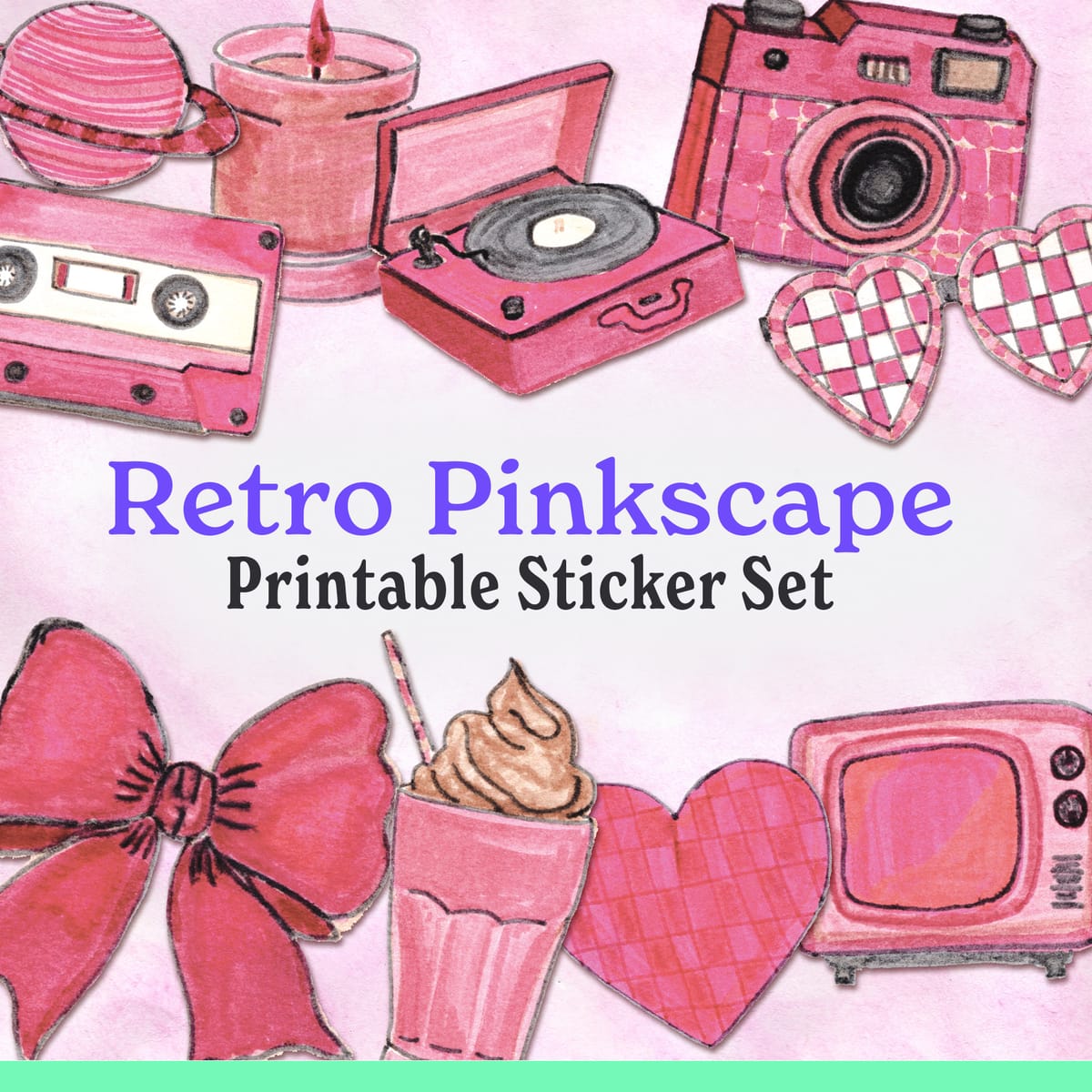 Retro Pinkscape: A Closer Look at Each Sticker