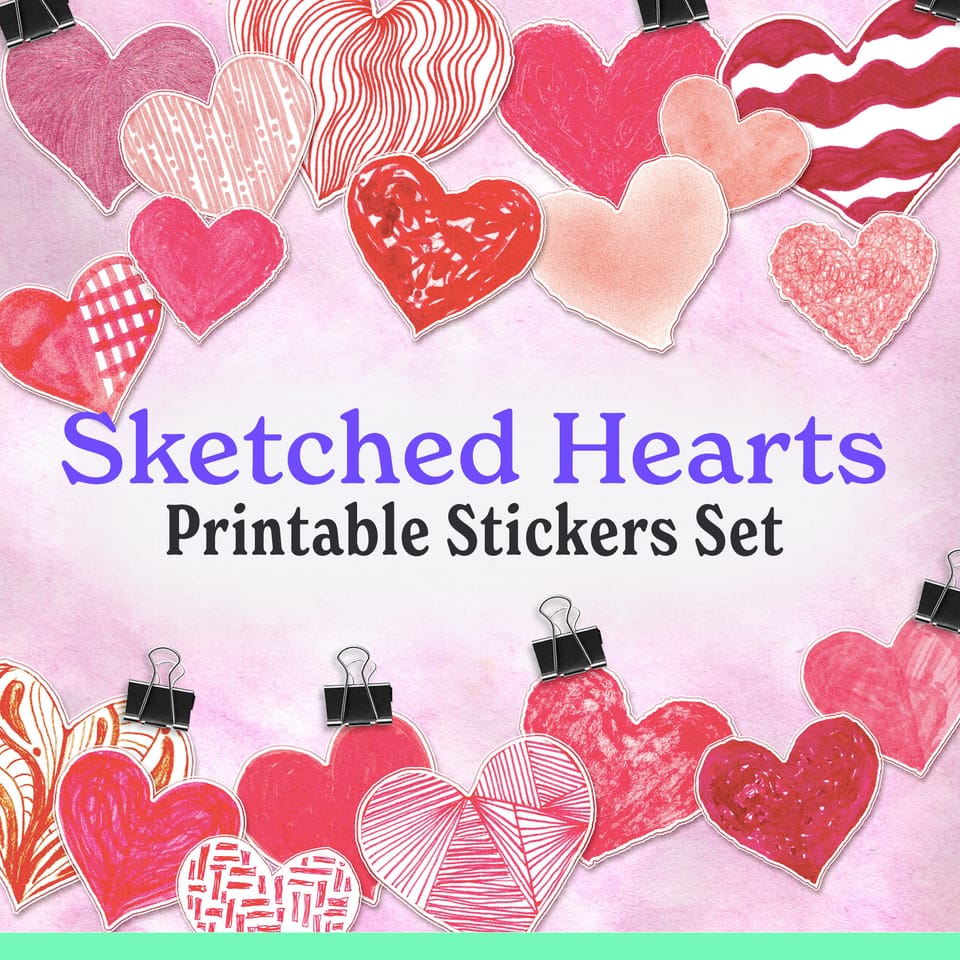 Sketched Hearts: A Closer Look at Each Sticker
